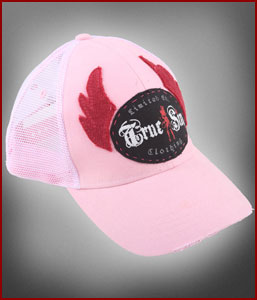 Women's Pink True Sin Logo Wings Trucker Hat